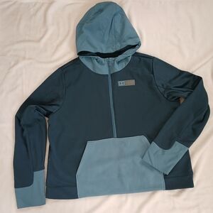 Under Armour, Women's Half Zipper Crop Loose Fleece Hooded Size XL
